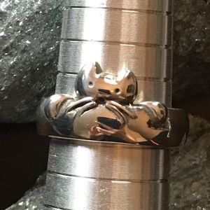 Sterling Silver Peek-a-Boo Cat Ring